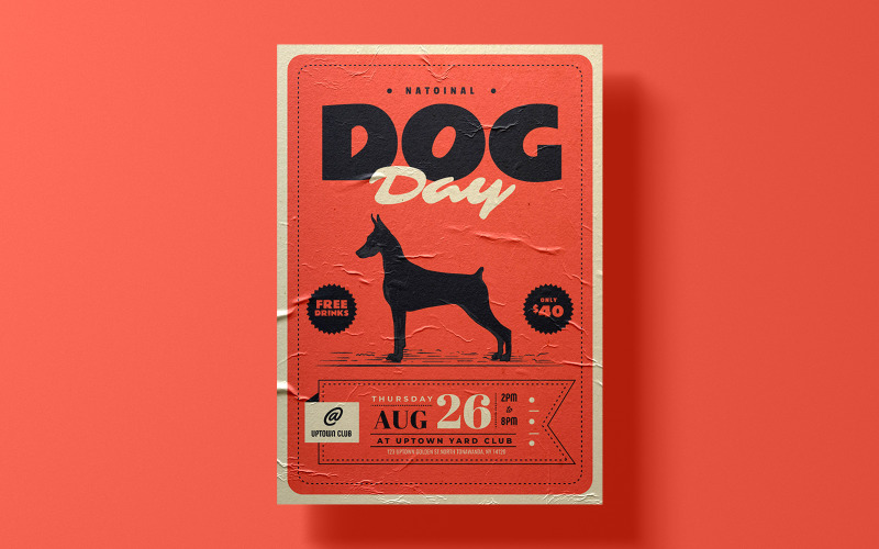 Kreativer Flyer zum Nationalen Tag des Hundes