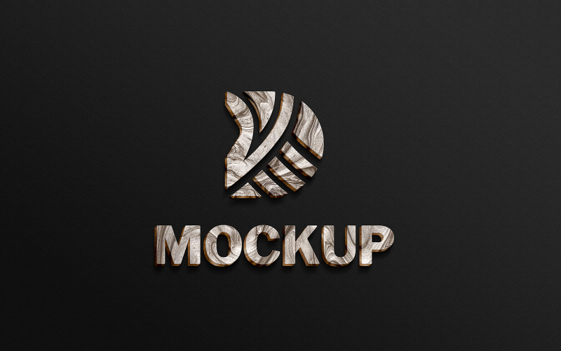 Logo Mockup on Black Wall Background