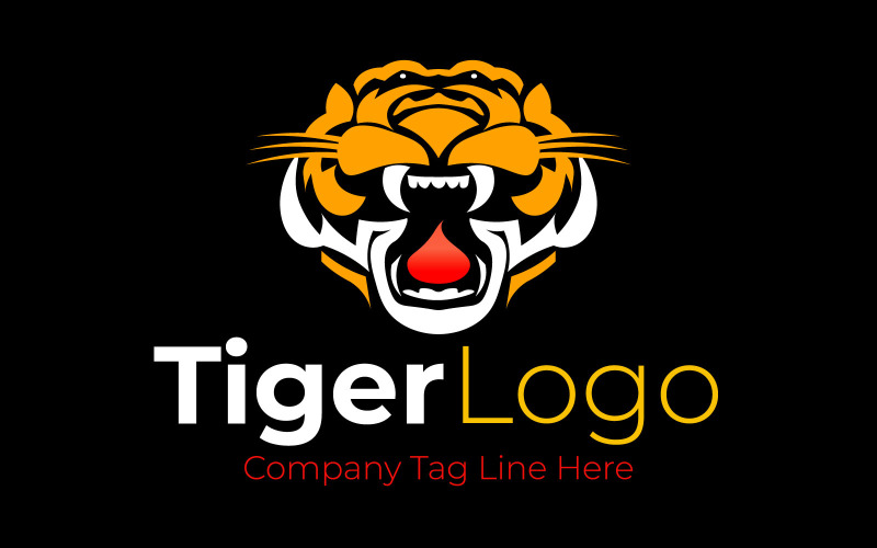 Modèle de logo de tigre d'affaires d'or