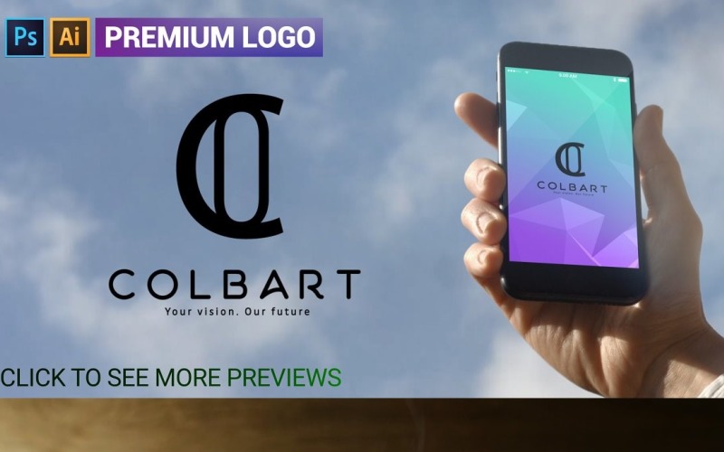 Премиум шаблон логотипа COLBART C Letter