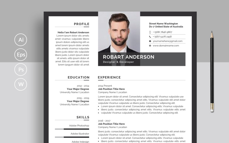 Професійне резюме Word/Cv шаблон