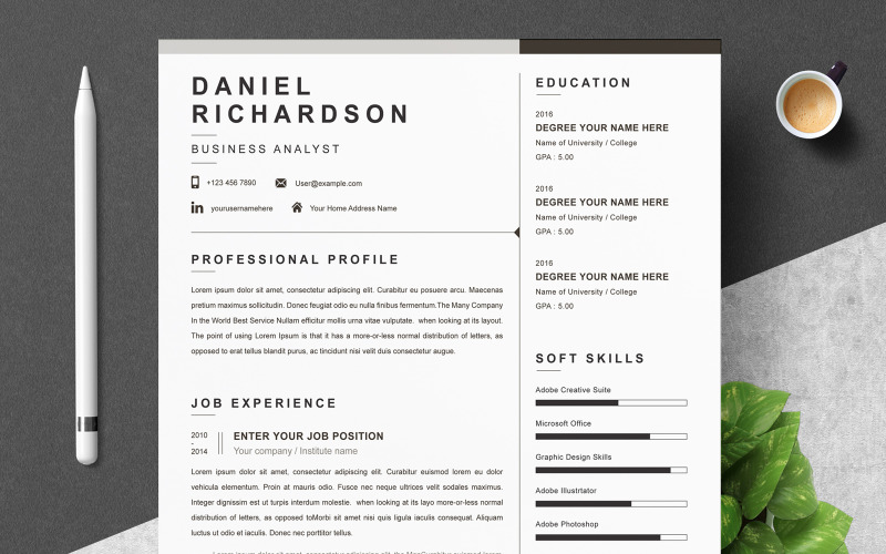 Daniel / Professional Resume Template - TemplateMonster