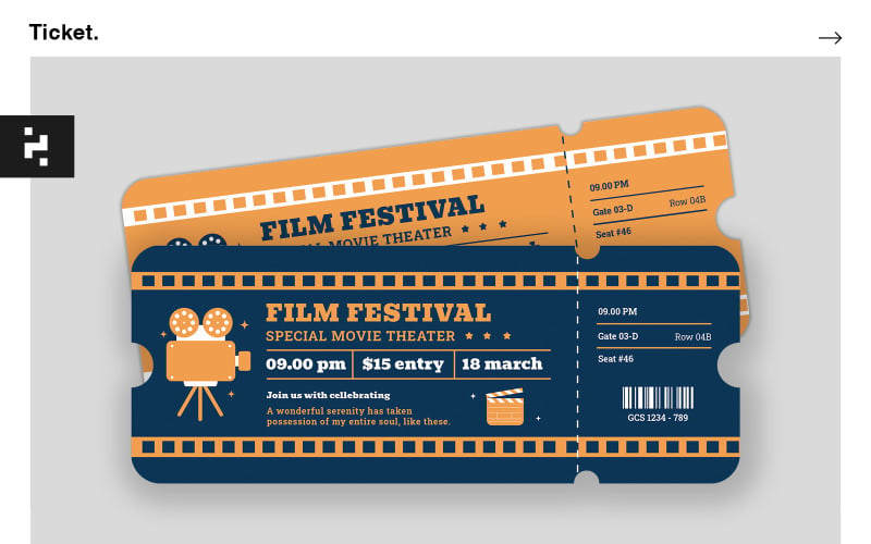 Film Festival Ticket Template #232076 - TemplateMonster