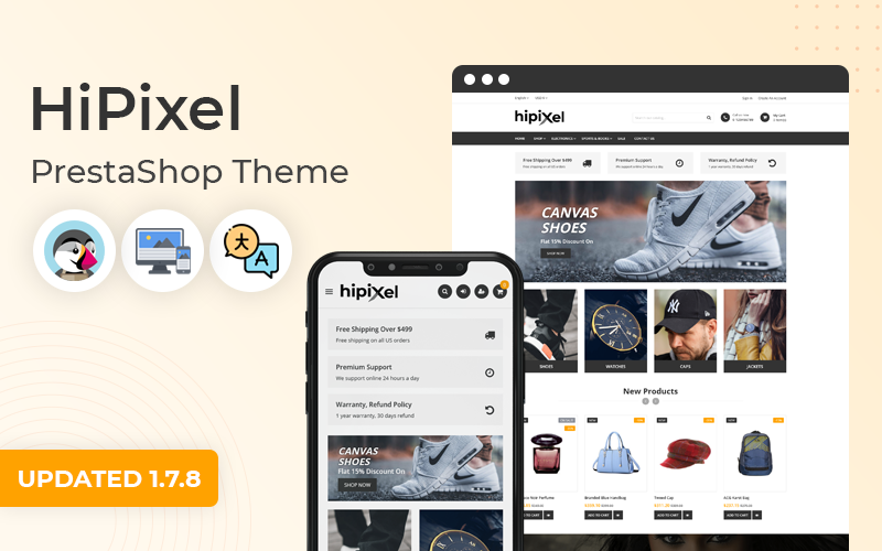 HiPixel — премиальная модная адаптивная тема Prestashop