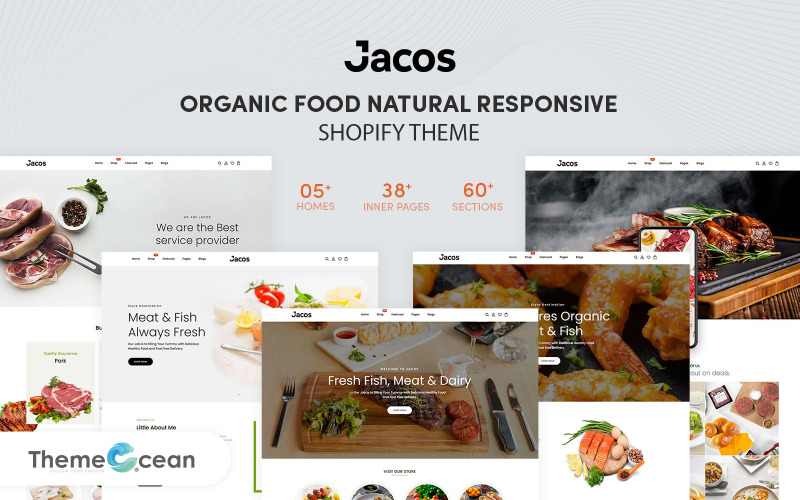 Jacos — натуральная адаптивная тема Shopify для органических продуктов питания