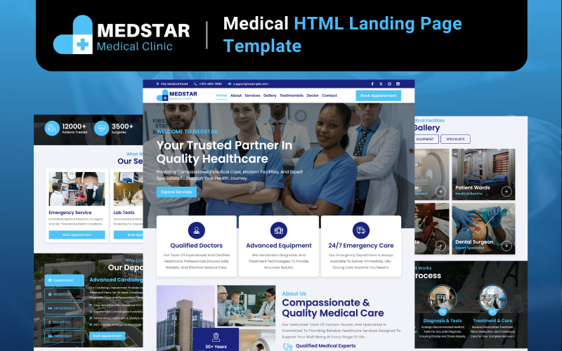 MedStar - 医疗 HTML 登陆页面模板