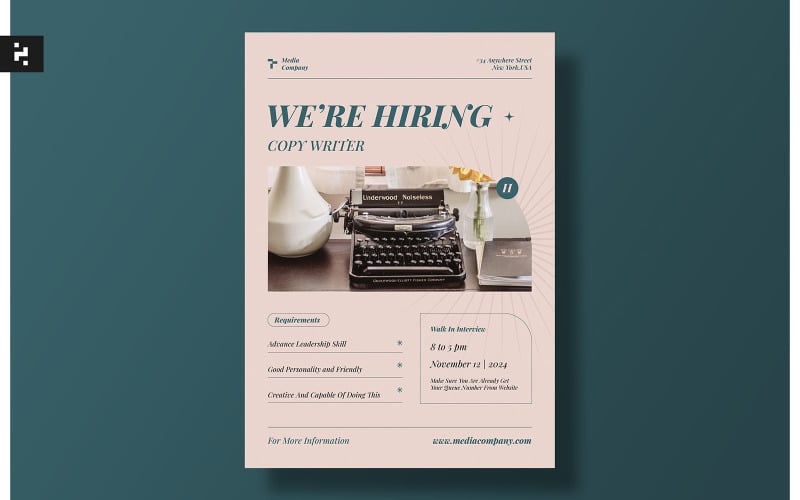 Modèle de Flyer de recrutement de rédacteur