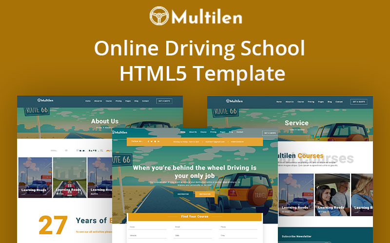 Modello di sito web HTML5 per autoscuola e Bootstrap online