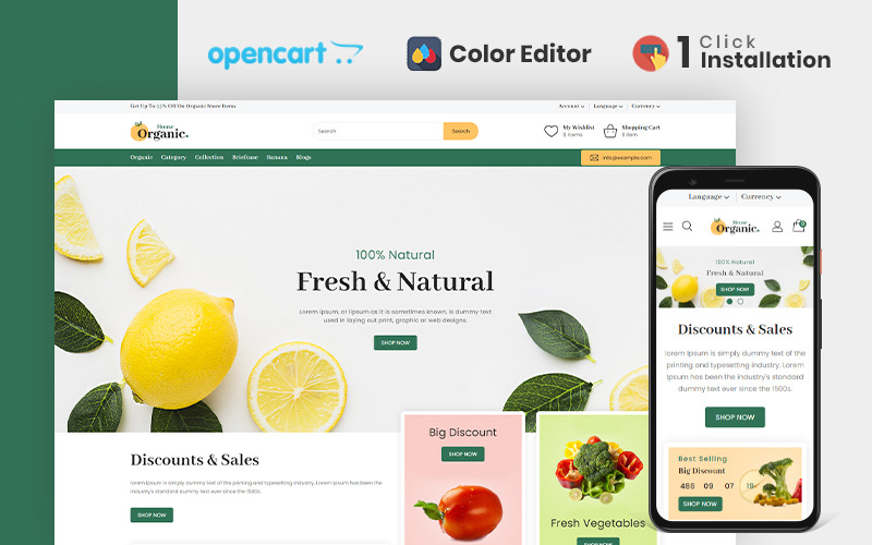 Organic House Store Opencart-thema