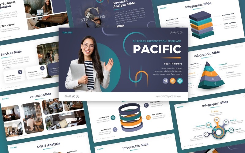 Pacific - Mehrzweck-PowerPoint-Vorlage für Unternehmen