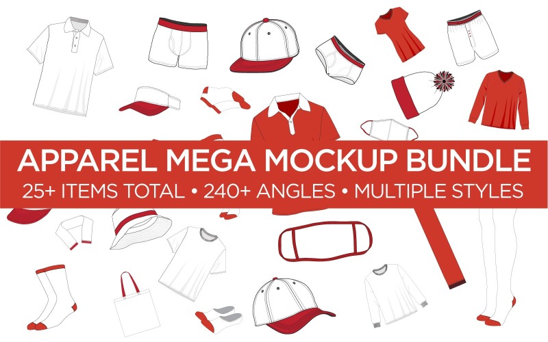 Ruházati Mega Bundle - Vector sablon makett