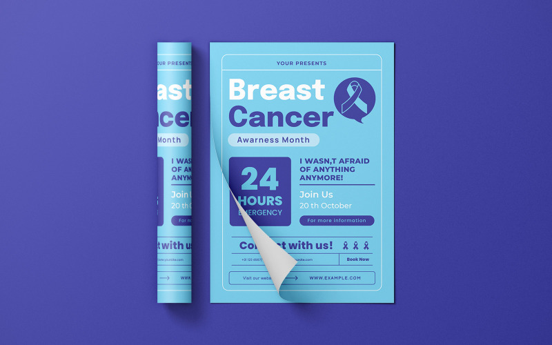 Шаблон листівки про рак молочної залози