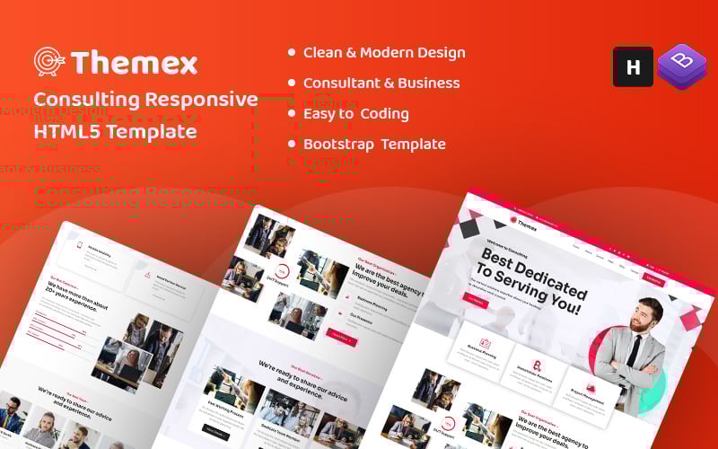 Themex - Responsive Website-Vorlage für Beratung