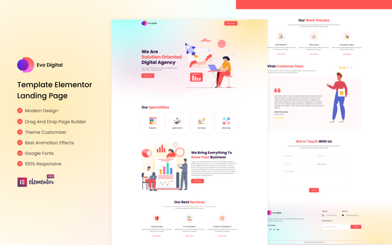 Evo Digital - Servizi IT pronti per l'uso Modello Elementor