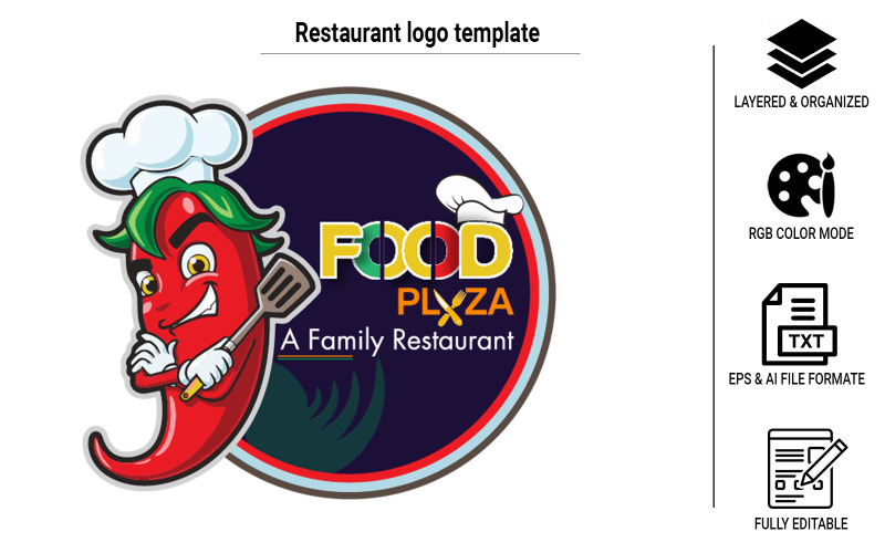 Food Plaza Adına Sahip Restoranlar İçin Logo