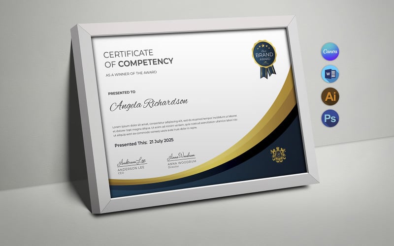 Golden Black Canva Certificate Template