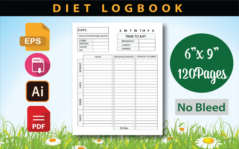 Diet Log Book /Planner - Kdp Interior