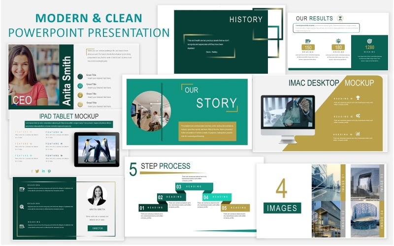 独特的现代多用途商业 PowerPoint 演示模板