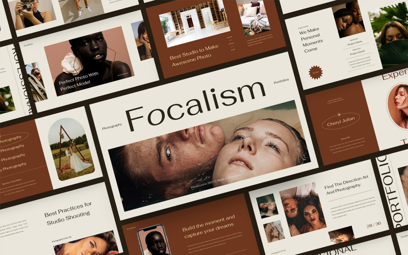 Focalismo - Modelo de Google Slide de Fotografia e Portfólio