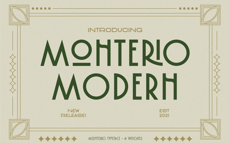 Monterio — nowoczesne czcionki w stylu art deco