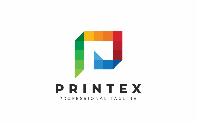 Printex P Letter Logo Szablon