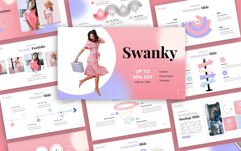 Swanky - Moda Çok Amaçlı PowerPoint Şablon