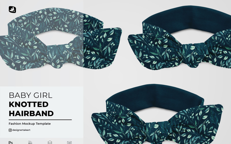 Baby Girl Knotted Hairband Mockup