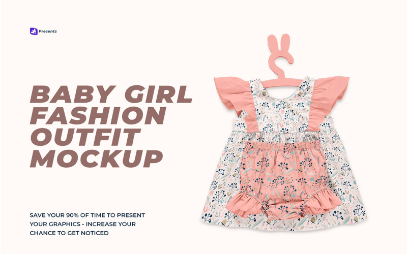 Baby Mädchen Mode Outfit Mockup