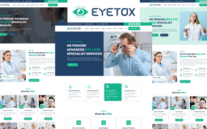 Eyetox - Уход за глазами и оптометрист HTML5 Шаблон