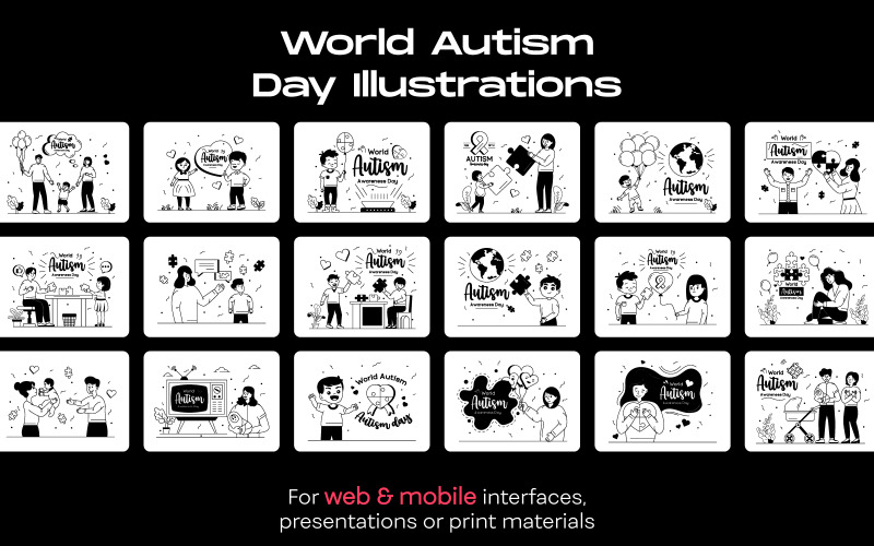 25 Ilustrações do Dia Mundial do Autismo
