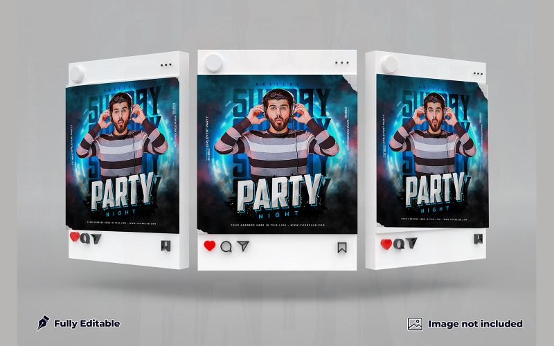 Fiesta Flyer Plantilla de Instagram psd