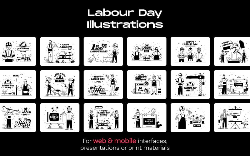 25 illustraties van Internationale Dag van de Arbeid