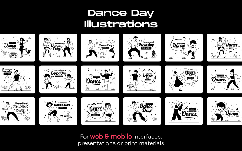 25 illustrationer av internationella dansdagen