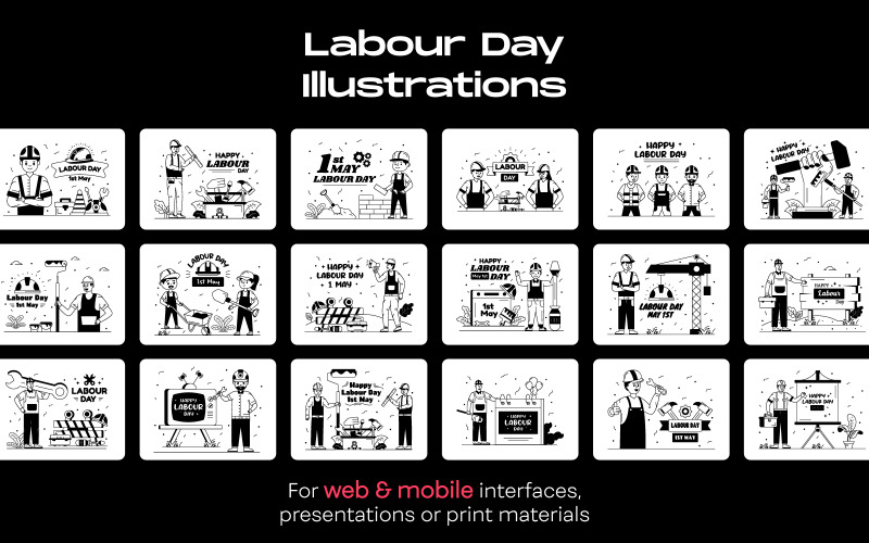 25 illustrations de la fête internationale du travail