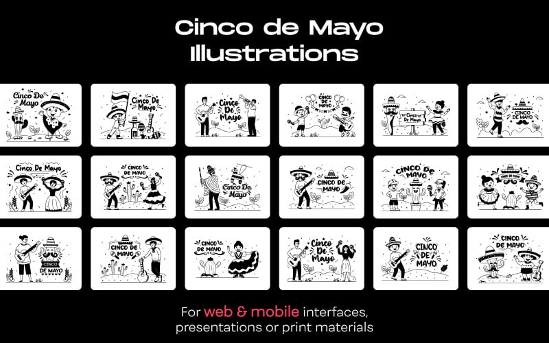 25 Ilustrações de Cinco de Maio