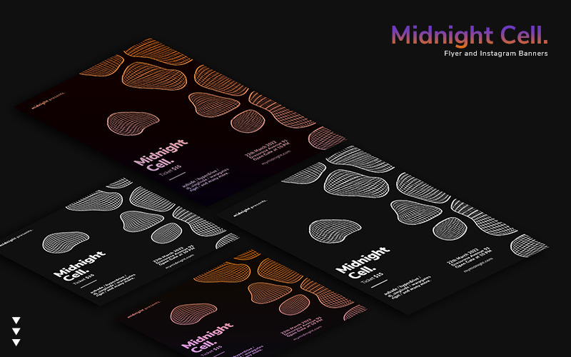 Midnattscellsmall för flygblad och Instagram-banner