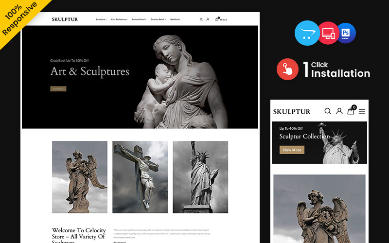 Skulptur - Negozio di arte e scultura Tema reattivo OpenCart