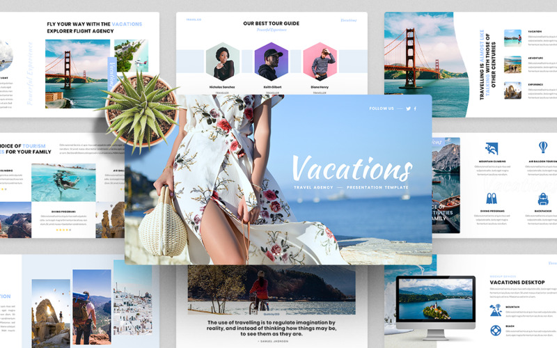 Vacances - Modèle Google Slides pour agence de voyage