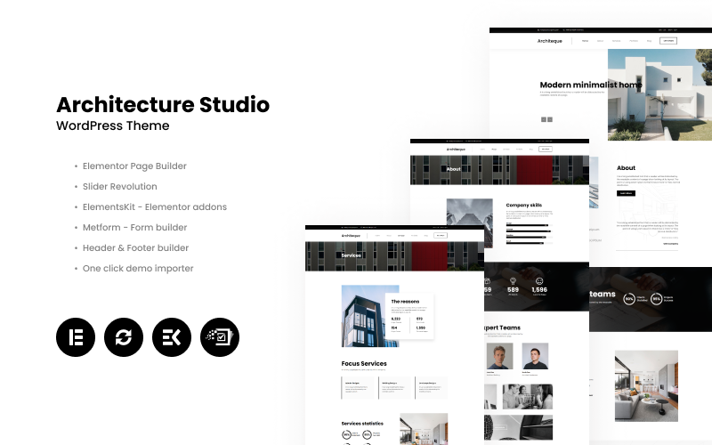 Architeque - Tema de WordPress para estudio de arquitectura