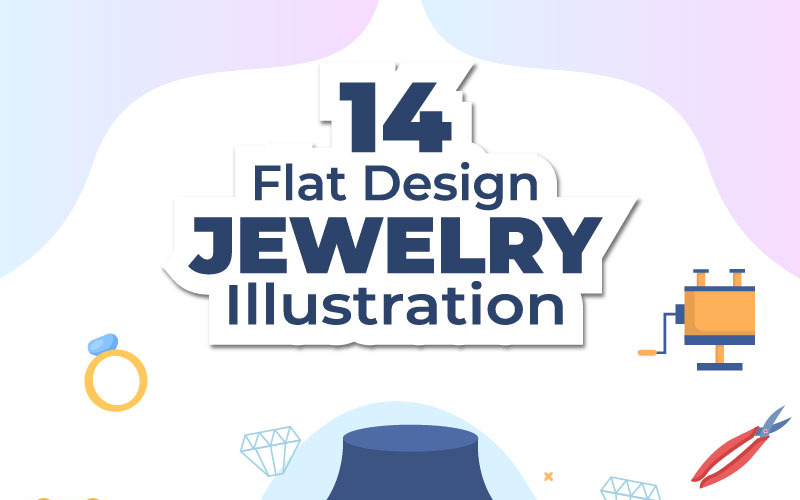 14 Illustrazione di design piatto di gioielleria e creatore