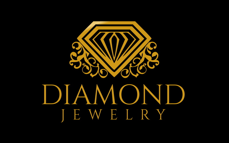 Logotipo de diseño elegante de diamante dorado