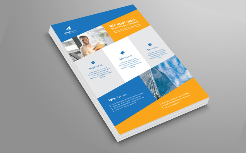 Modèle de Flyer d'entreprise et d'entreprise