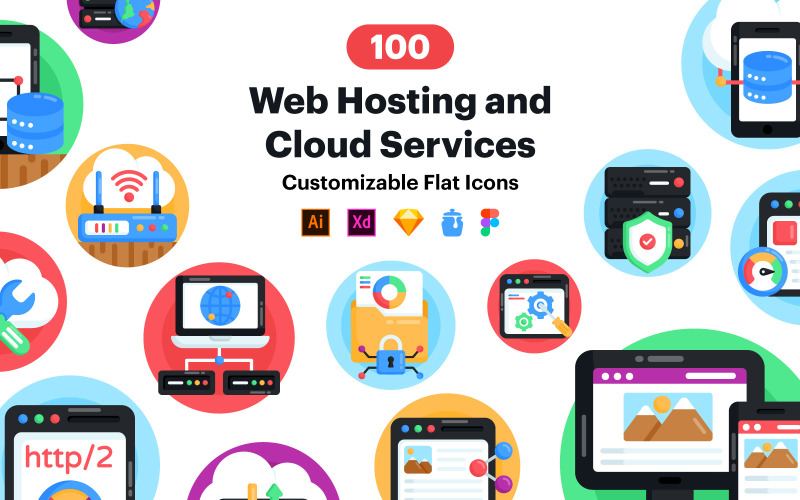 Pictogrammen voor cloudservices - Pictogrammen voor webhosting