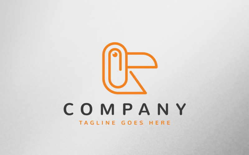 Toucan Paper Clip Logo Template