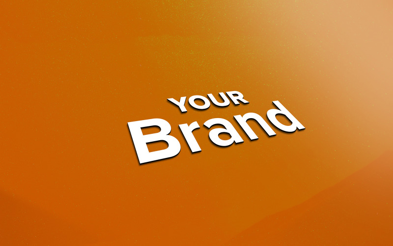 Білий логотип макет з помаранчевим фоном