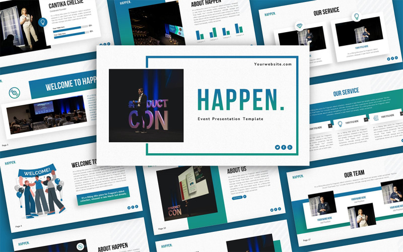Happen Event Многоцелевой шаблон презентации PowerPoint