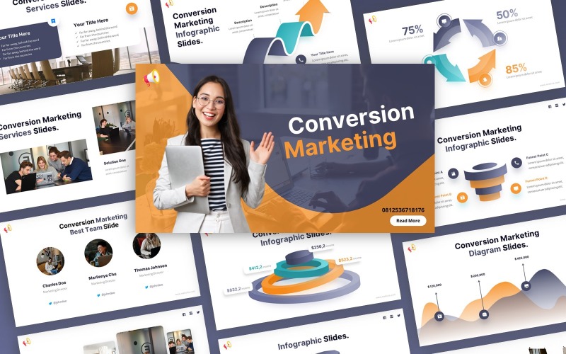 Konvertering - Marketing Multipurpose PowerPoint-mall