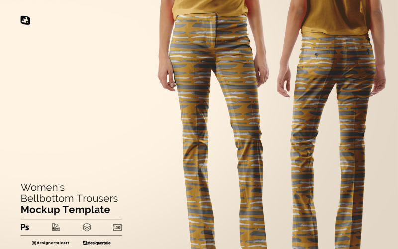 Maquette de pantalon à pattes d'éléphant pour femmes