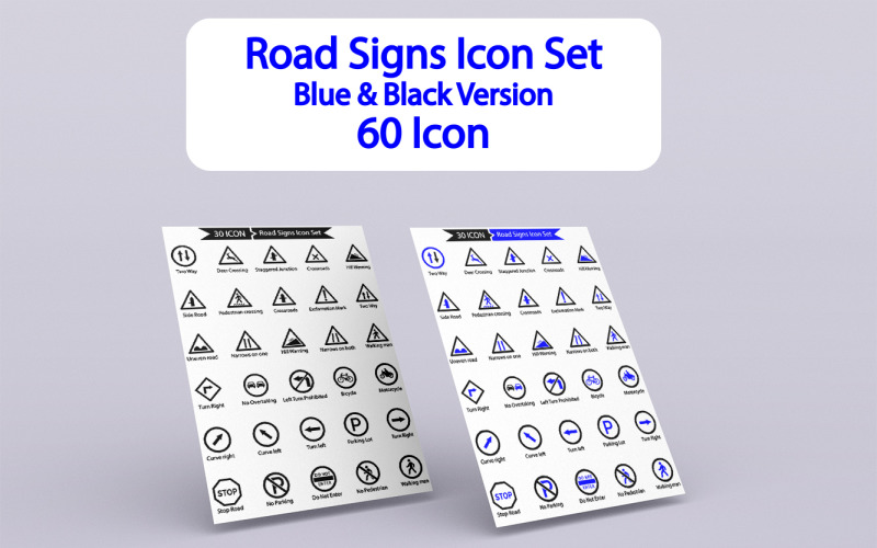 60 Premium verkeersborden Icon Set