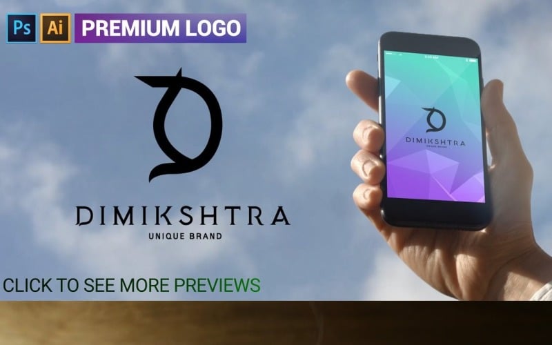 高级 D 字母 DIMIKSHTRA 徽标模板